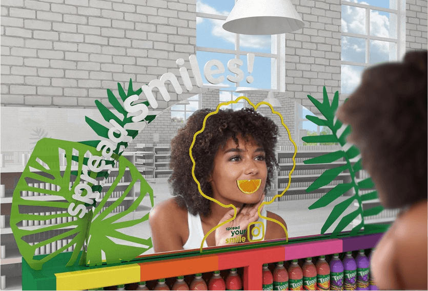 Espejo de punto de venta Tropics con el semicírculo spread smiles